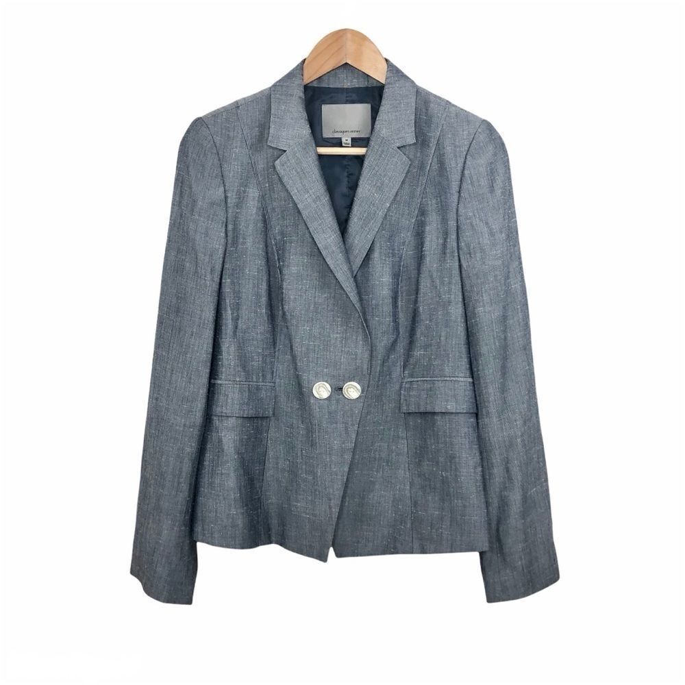 Classiques Entier Women’s Gray Double Breasted One Button Blazer Size M
